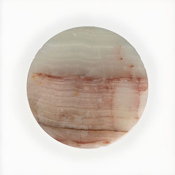 12” Onyx Marble Stone Table Vase Tall Heavy Genuine Polished Flower Cream Ivory - Picture 9 of 14